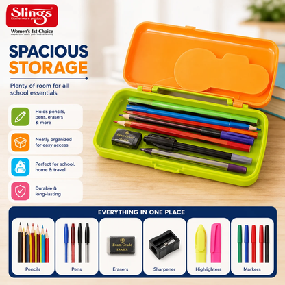 Slings Fany Pencil Box for Kids with Built-in Maze Game