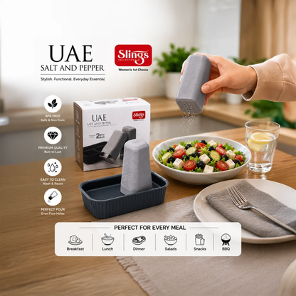 Slings UAE Salt & Pepper Set with Holder Tray