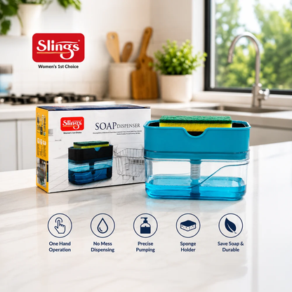 Slings Soap Dispenser with Sponge Holder
