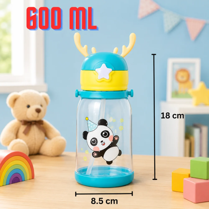 TINUMS Cartoon Water Bottle with Straw for Kid