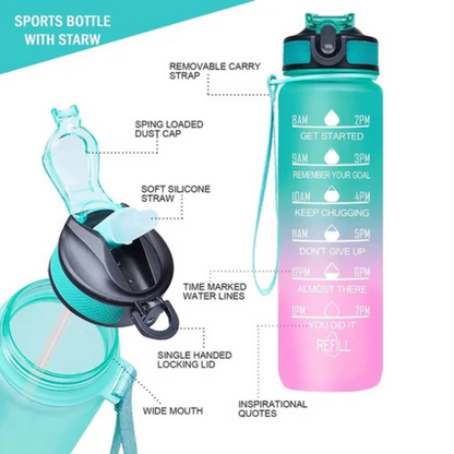 Silicone Time Marker Water Bottle
