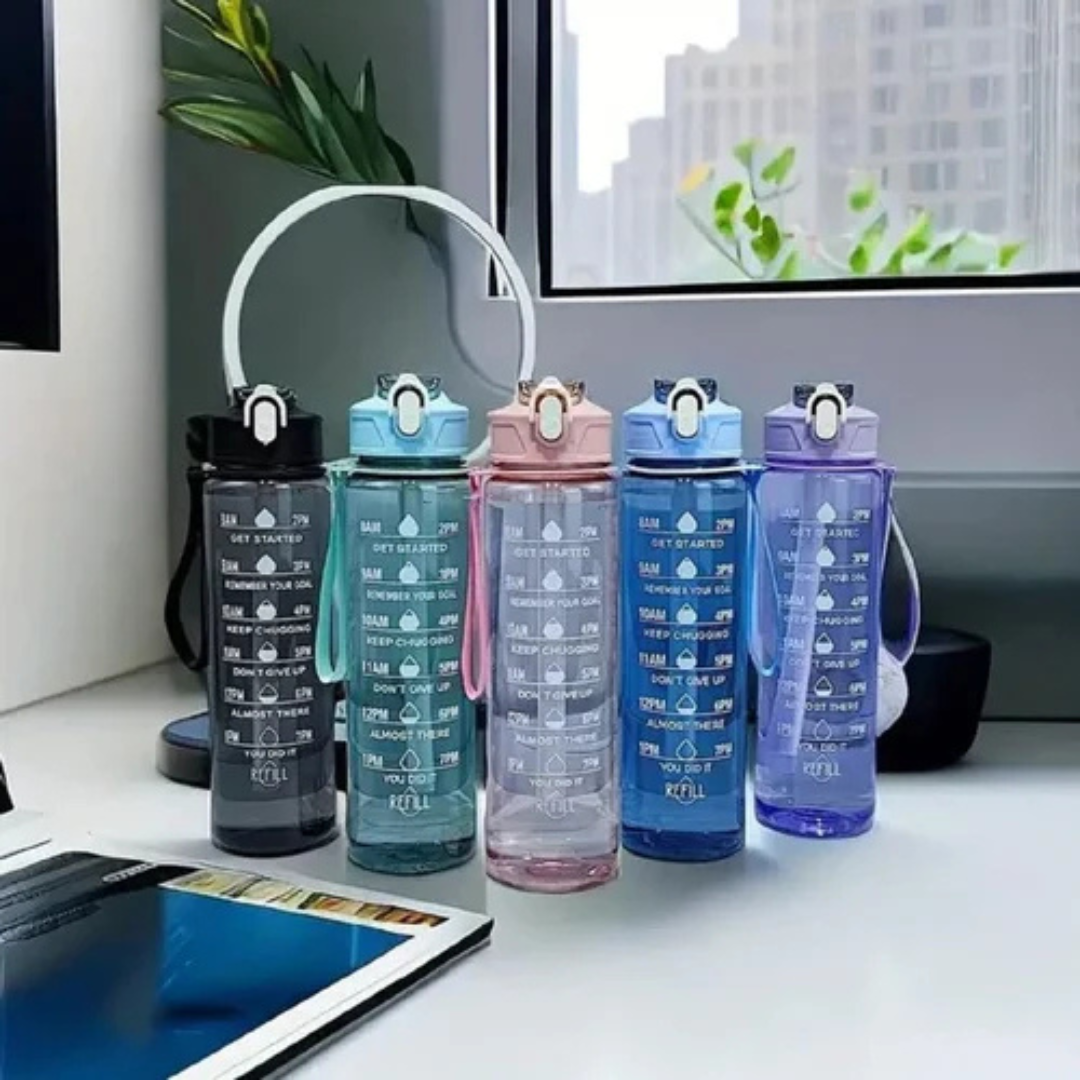 Transparent Motivational Water Bottle