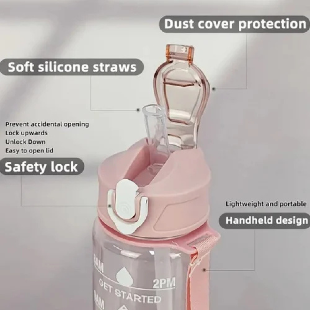 Transparent Motivational Water Bottle