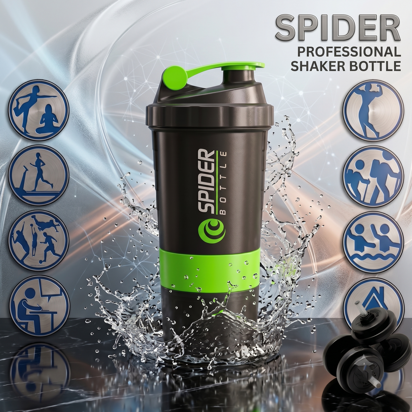 Slings Spider Bottle Protein Shaker (500ml)