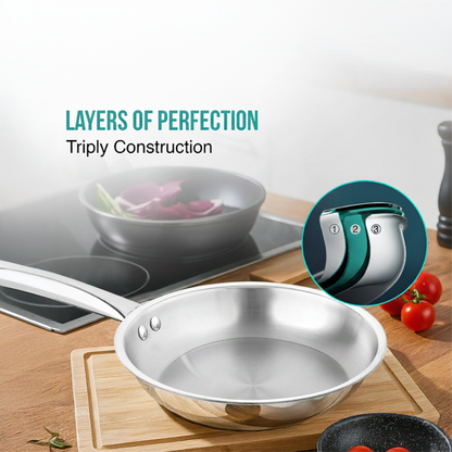 HOME LANE TriPly Stainless Steel Frypan