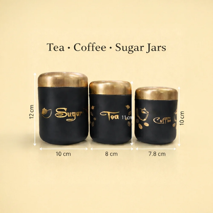 Tinums Stainless Steel Tea, Coffee & Sugar Jar Set