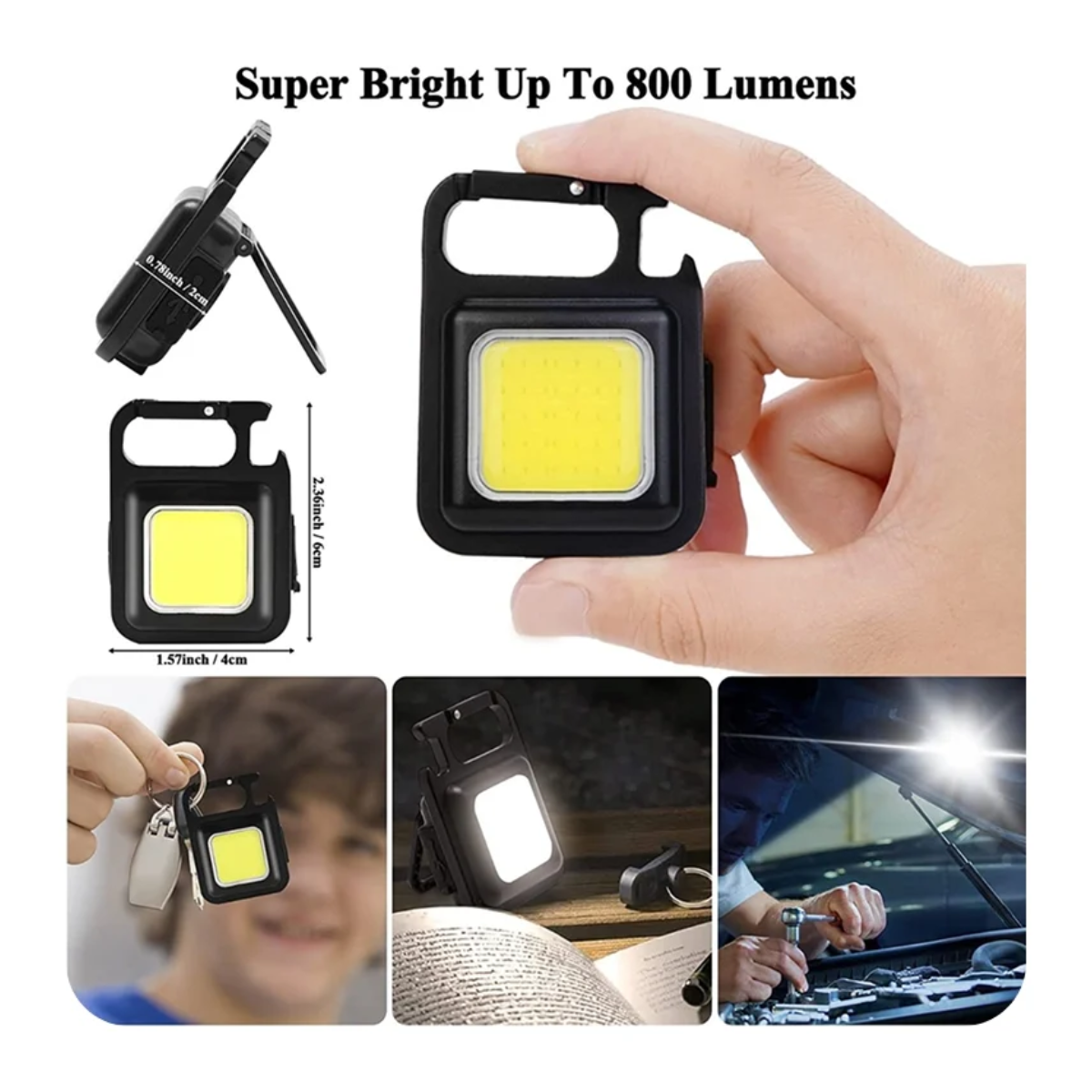 Tinums LED COB Key Chain 6 W Emergency Light (White)