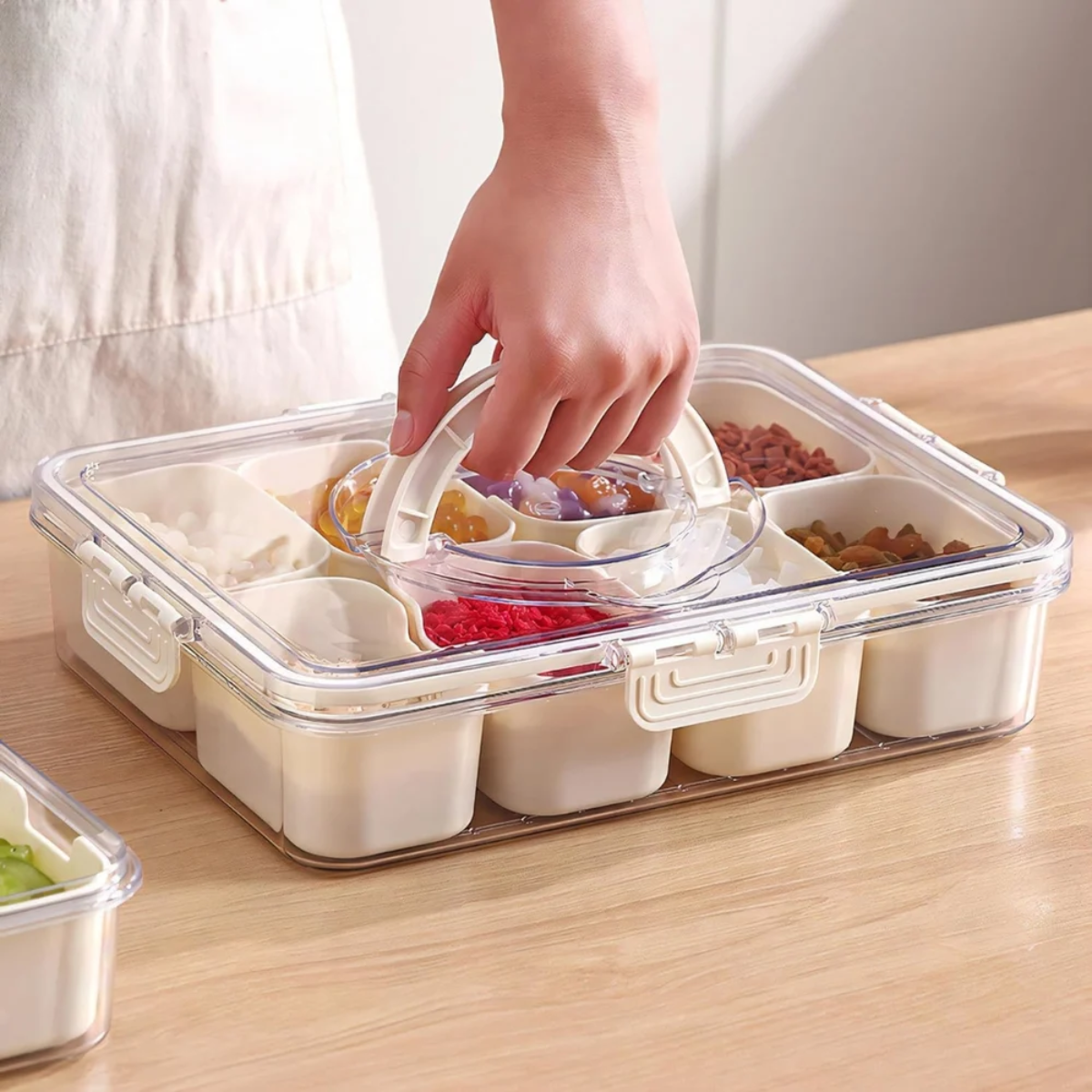 Tinums Plastic Fridge Storage Box with Removable Trays