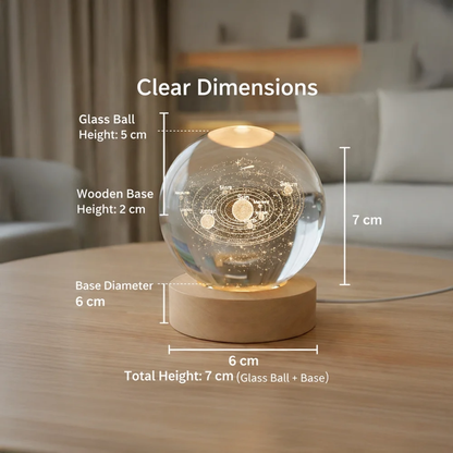 TINUMS 3D Universe Crystal Ball 3 W Decorative Lamp