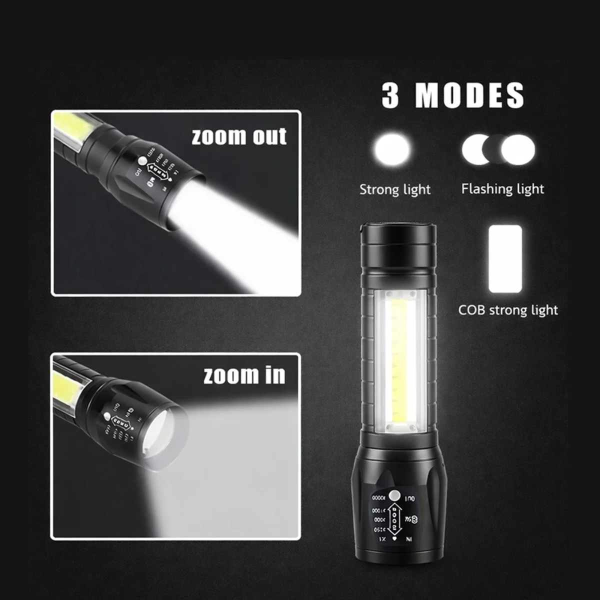 Tinums Rechargeable LED 3 W Torch (White)