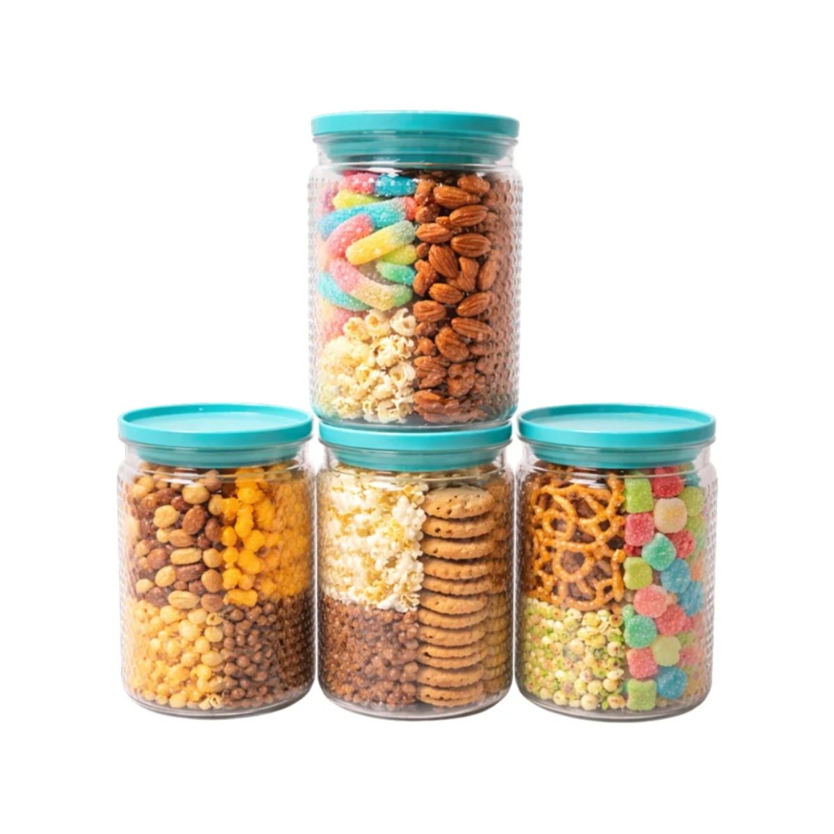 Tinums Plastic Bubble Air Tight Container (Set of 4)