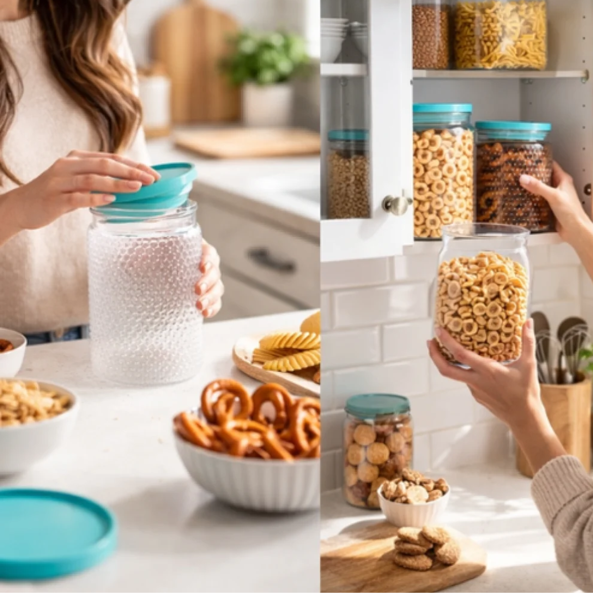 Tinums Plastic Bubble Air Tight Container (Set of 4)