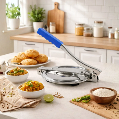 Tinums Poori / Roti Maker Press Machine (Stainless Steel)