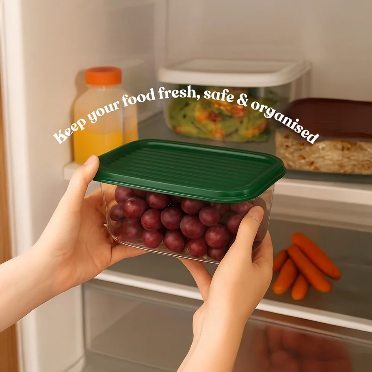 Tinums Plastic Kiwi Multipurpose Container (Set of 3)