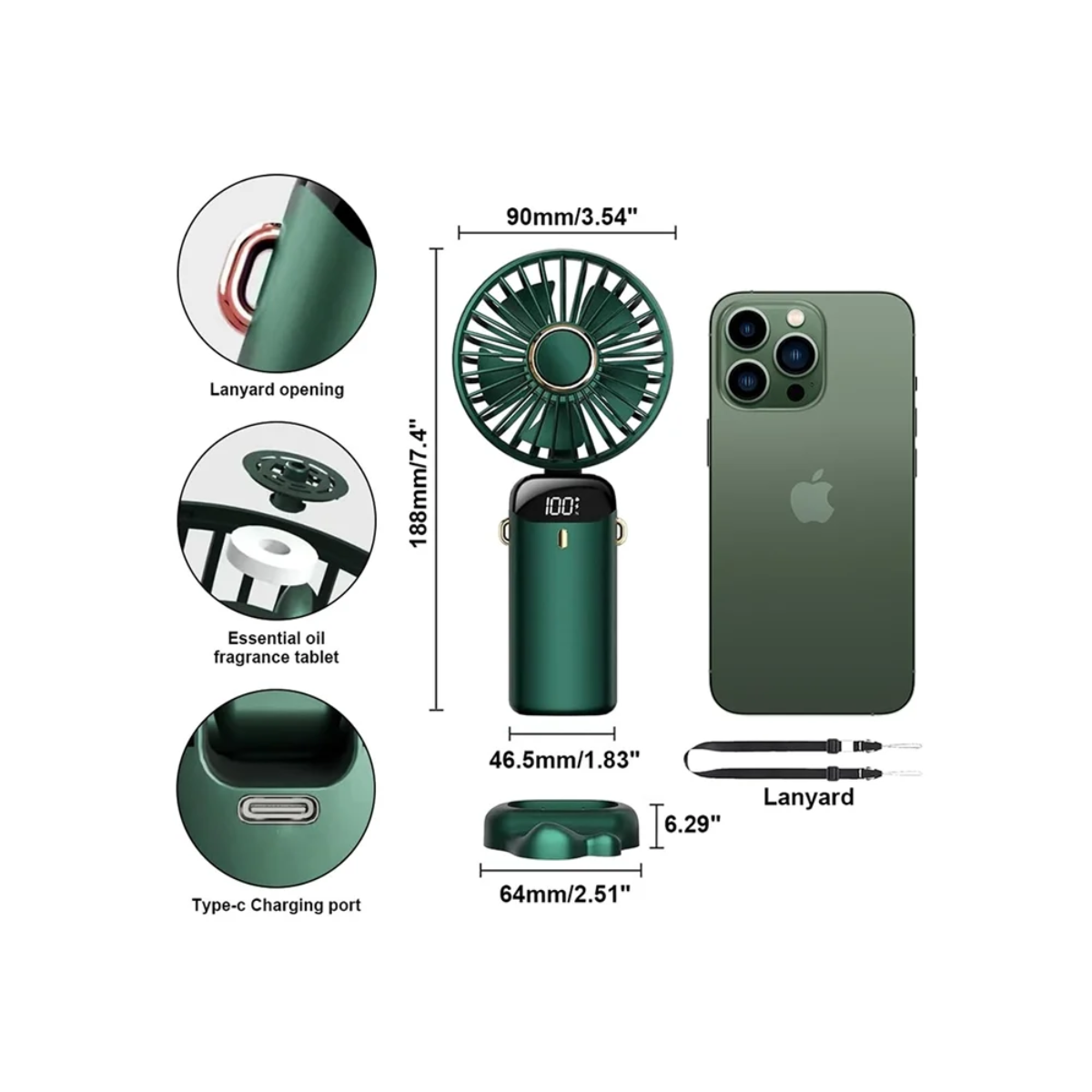 Tinums Mini Handheld Portable Fan