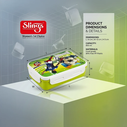 Slings Soccer Premium Kitchenware Sports Edition Lunch Box