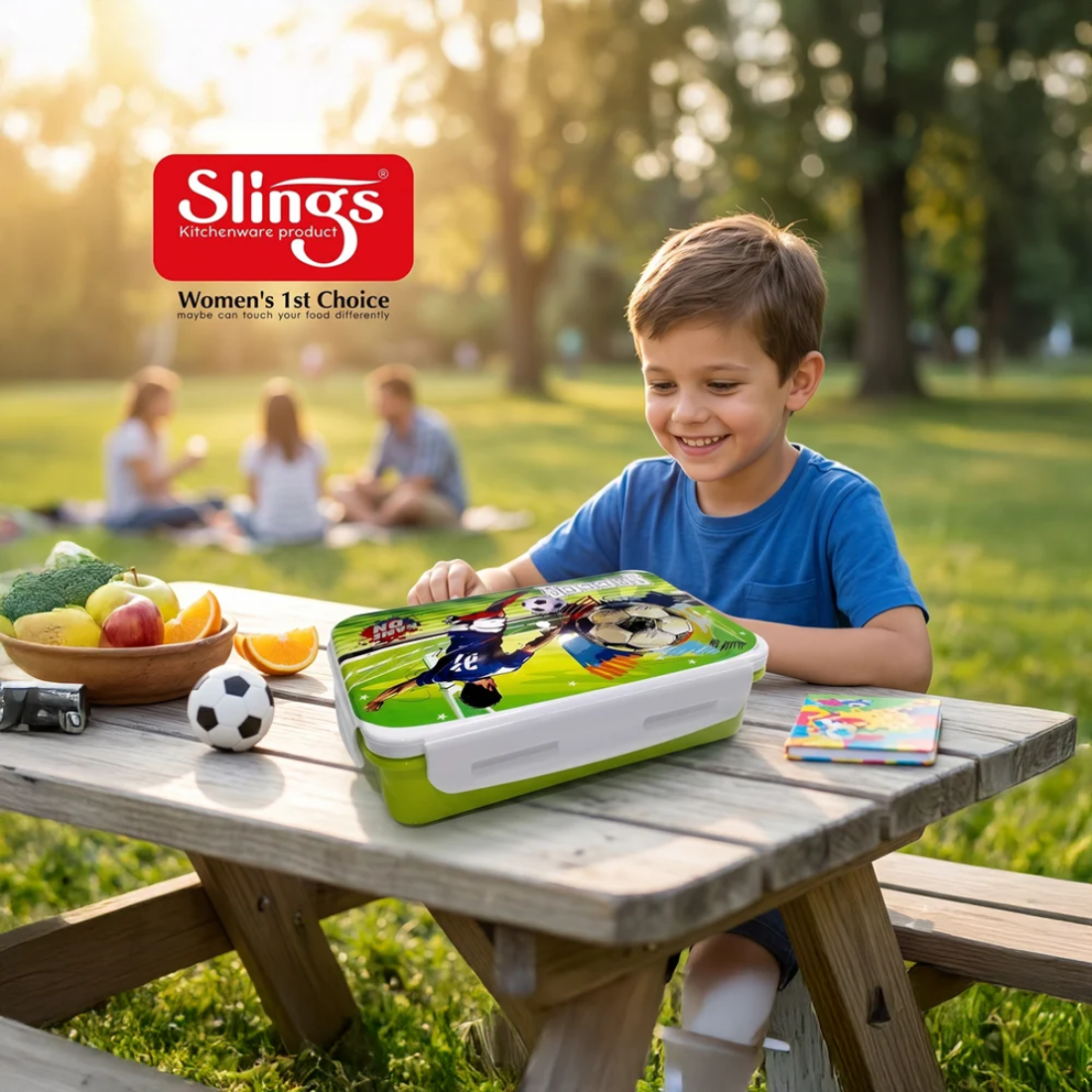 Slings Soccer Premium Kitchenware Sports Edition Lunch Box
