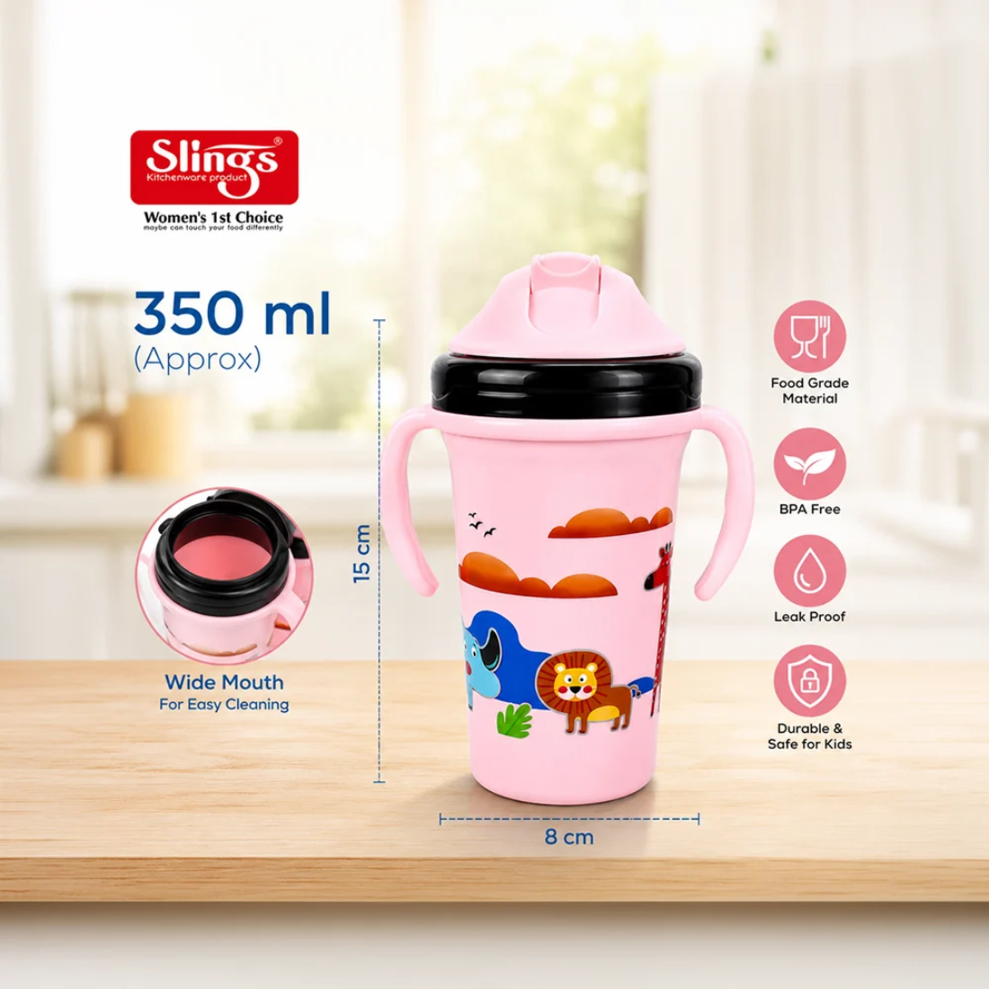 Slings Honey Sipper Bottle 350 ml for Kids