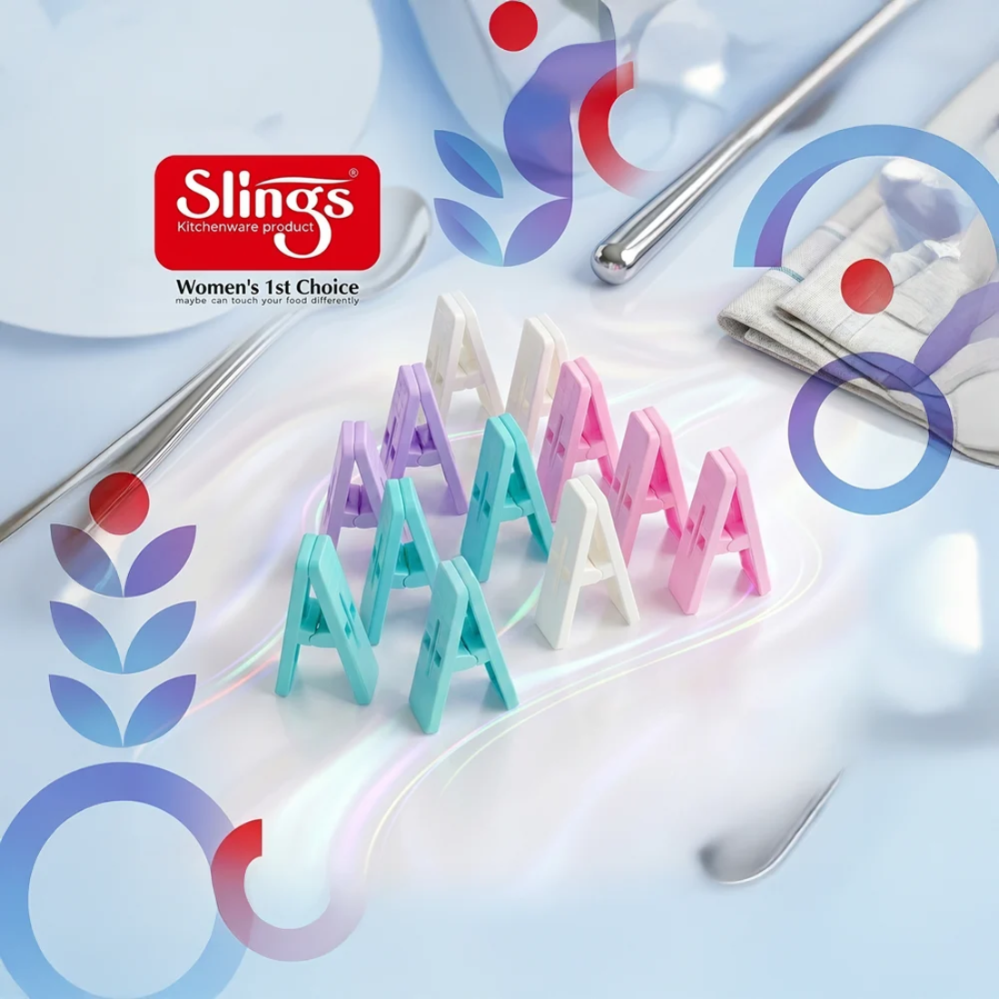 Slings Multicolor Plastic Clothes Drying Clips (12 pieces)