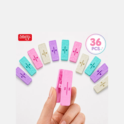 Slings Multicolor Plastic Clothes Drying Clips (12 pieces)