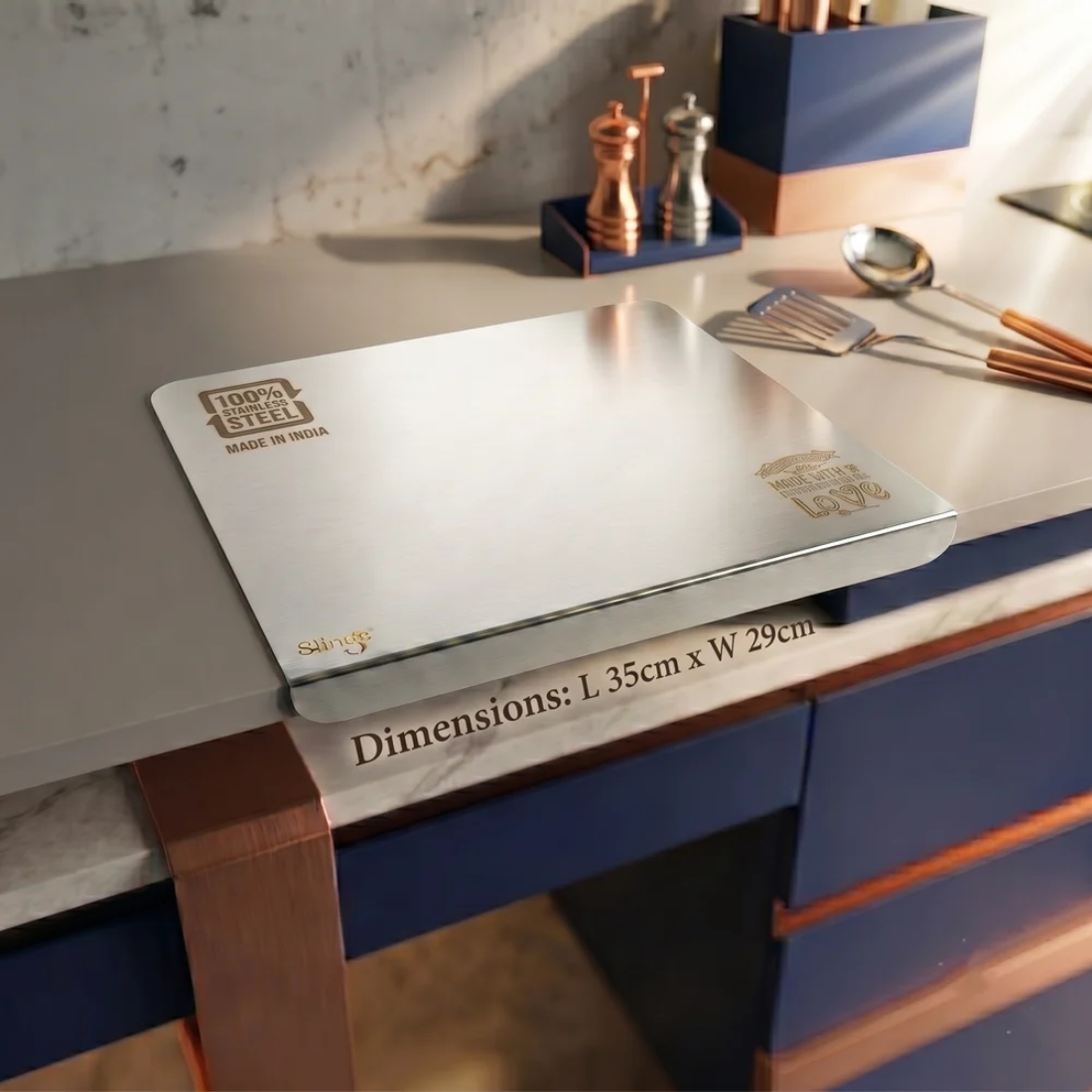 Slings Stainless Steel Small Tabletop Chopping Board