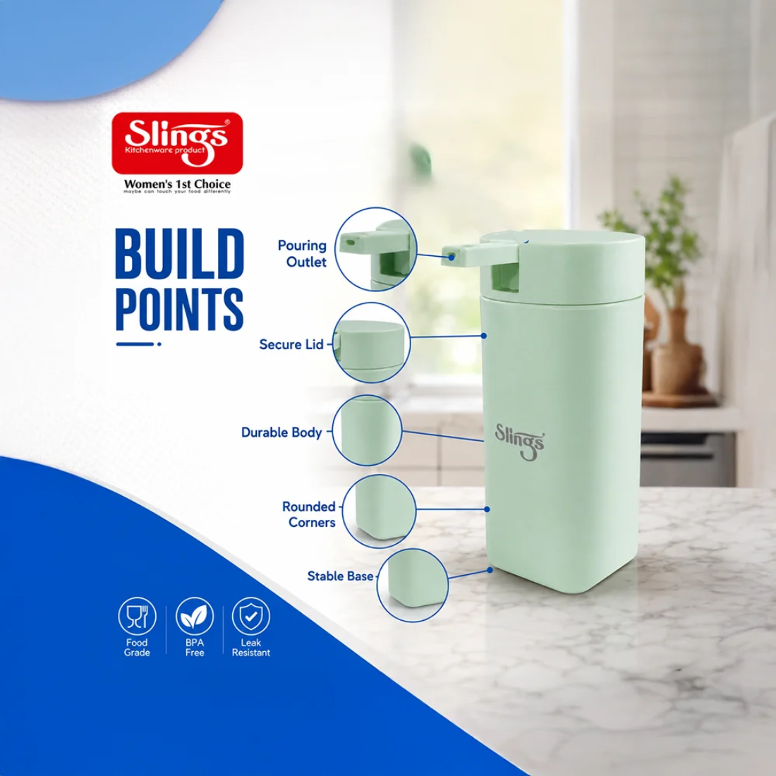 Slings Bathroom pop up Liquid Soap Dispenser