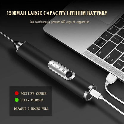 Rechargeable Coffee Beater Handheld Milk Frother | Stainless Steel Whisk
