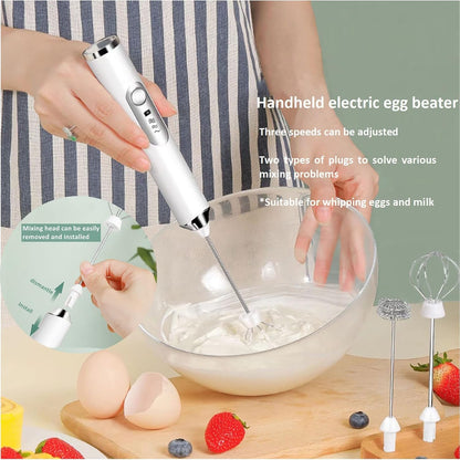 Rechargeable Coffee Beater Handheld Milk Frother | Stainless Steel Whisk