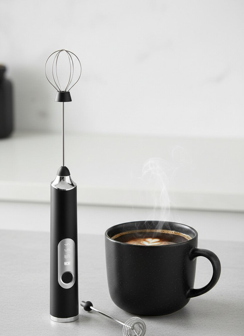 Rechargeable Coffee Beater Handheld Milk Frother | Stainless Steel Whisk