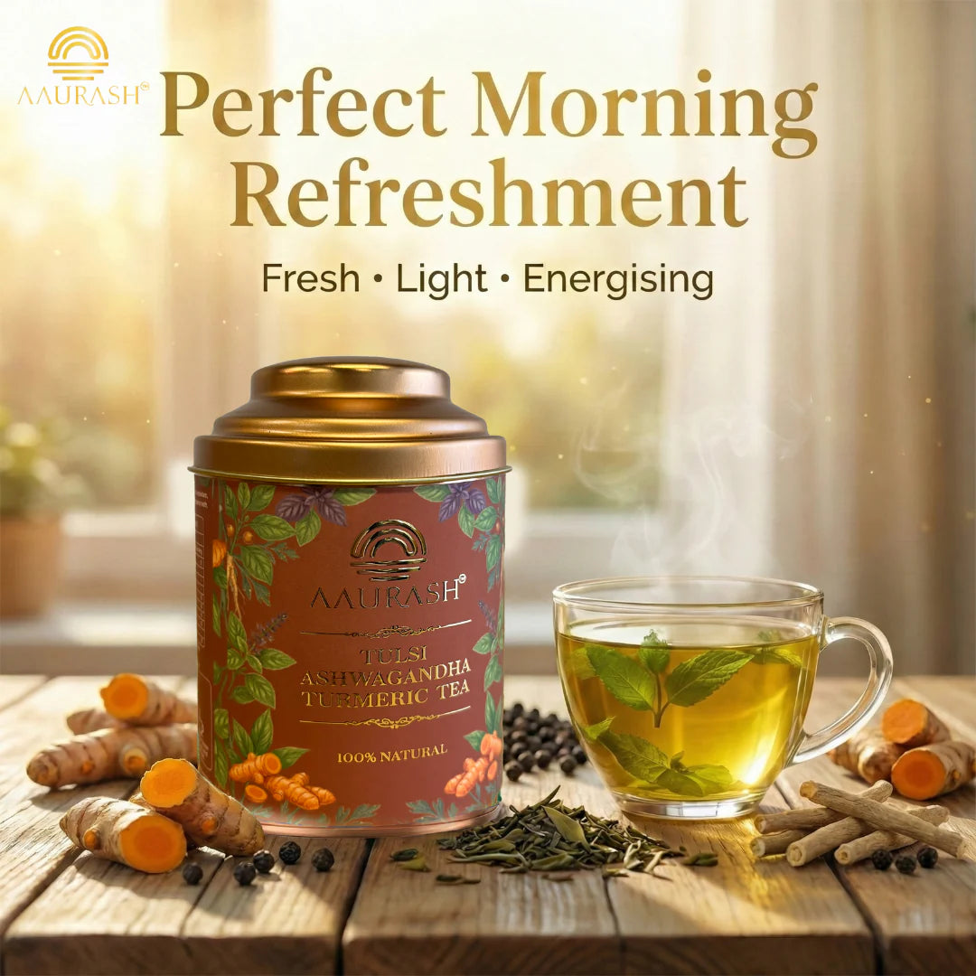 AAURASH Tulsi Ashwagandha Turmeric Herbal Tea