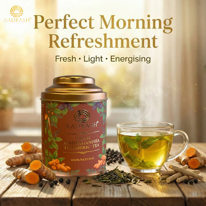 AAURASH Tulsi Ashwagandha Turmeric Herbal Tea