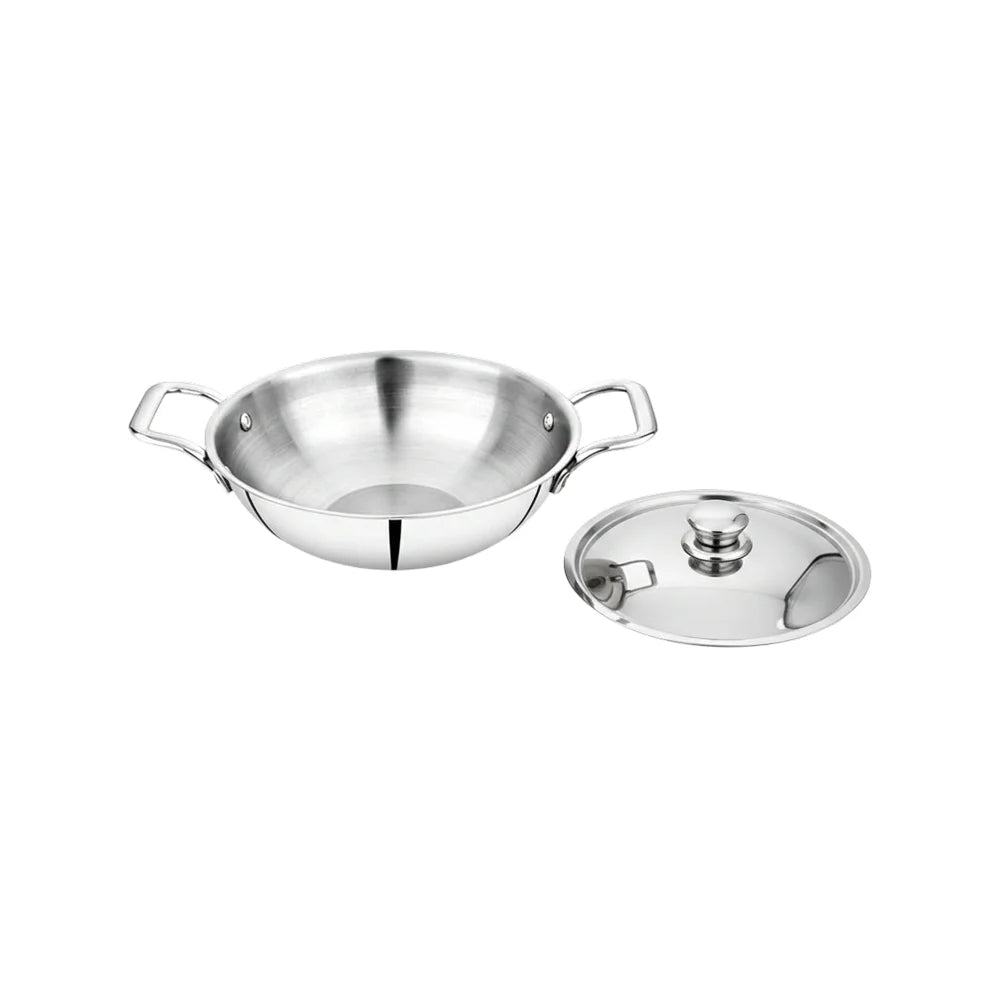 Home Lane Kadai with Lid (Stainless Steel, 2.5 ltrs)