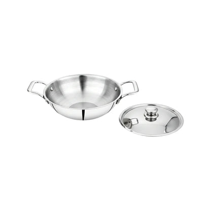 Home Lane Kadai with Lid (Stainless Steel, 2.5 ltrs)
