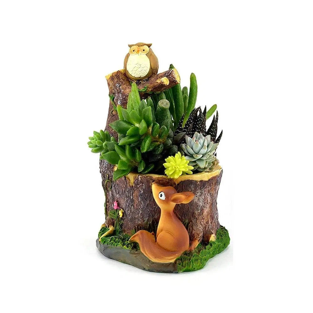 VARKAUS Owl & Squirrel Planter Pot Stand (SET OF 4)