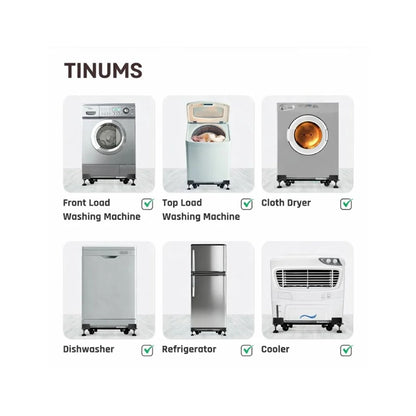 Tinums Metal Washing Machine Stand (Black)