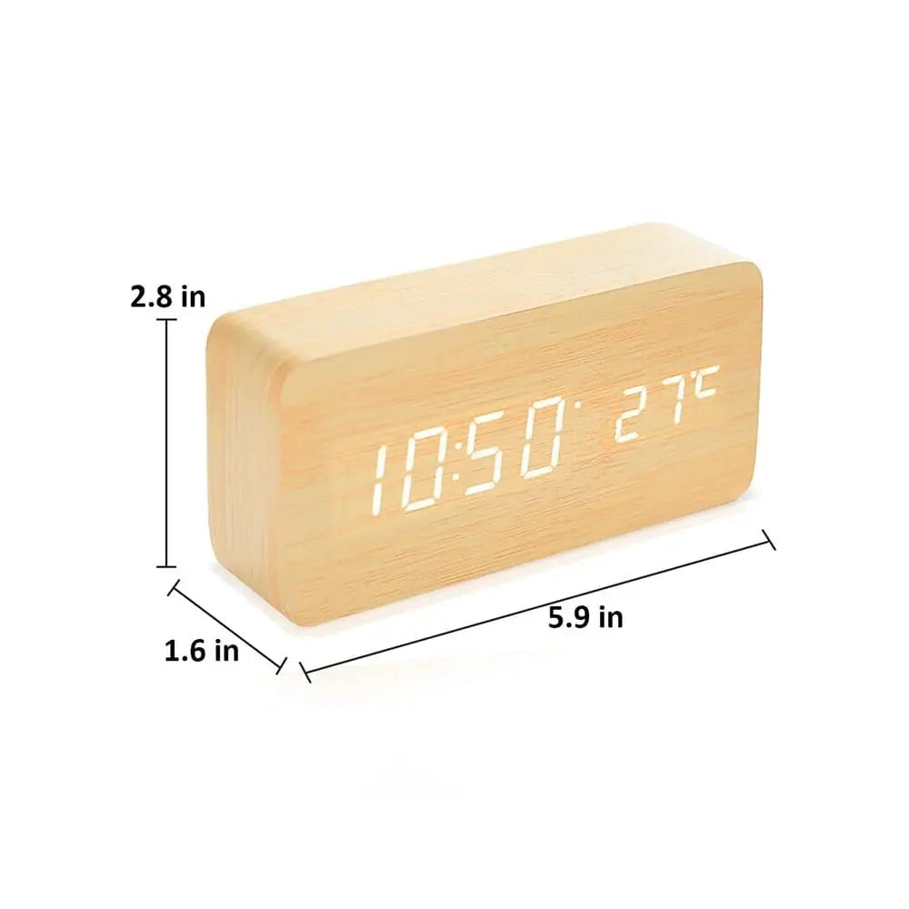TINUMS Wooden Design Table Clock