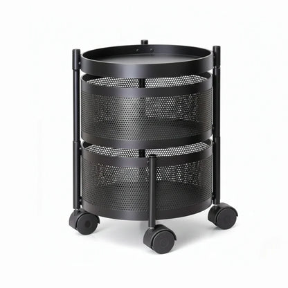 TINUMS Metal 2 Tier Rotating Kitchen Rack (Black)