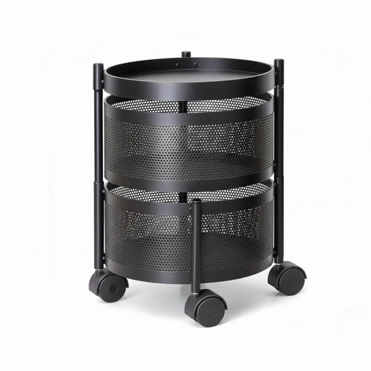 TINUMS Metal 2 Tier Rotating Kitchen Rack (Black)