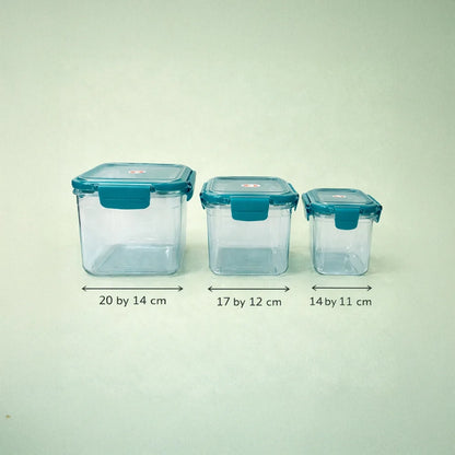 Tinums Big Plastic Airtight Container (Set of 3)