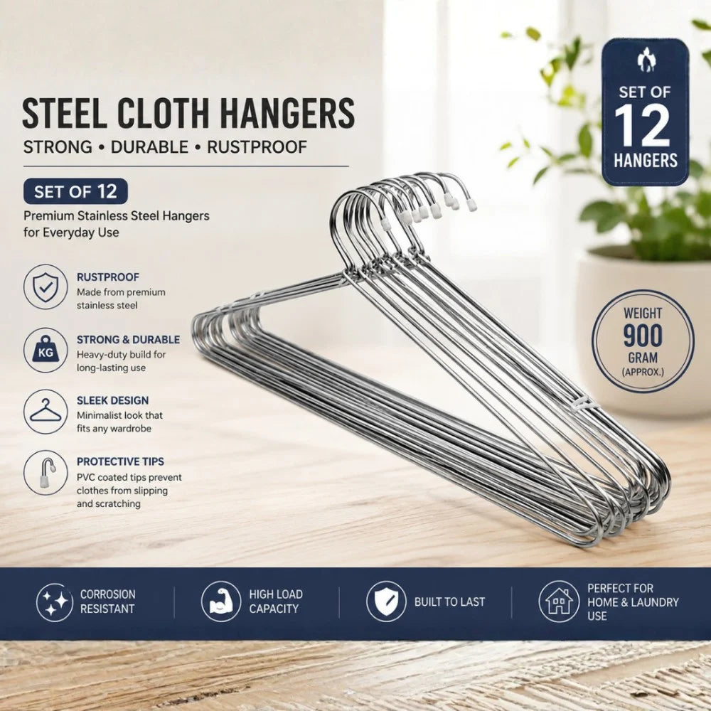 Stainless Steel Cloth Hanger (Silver)