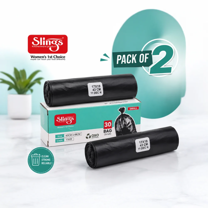 Slings Garbage Bags Roll, 17 × 19 Inch (Pack of 2)
