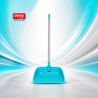 Slings Dust Pan With Steek Foldable Long Handle