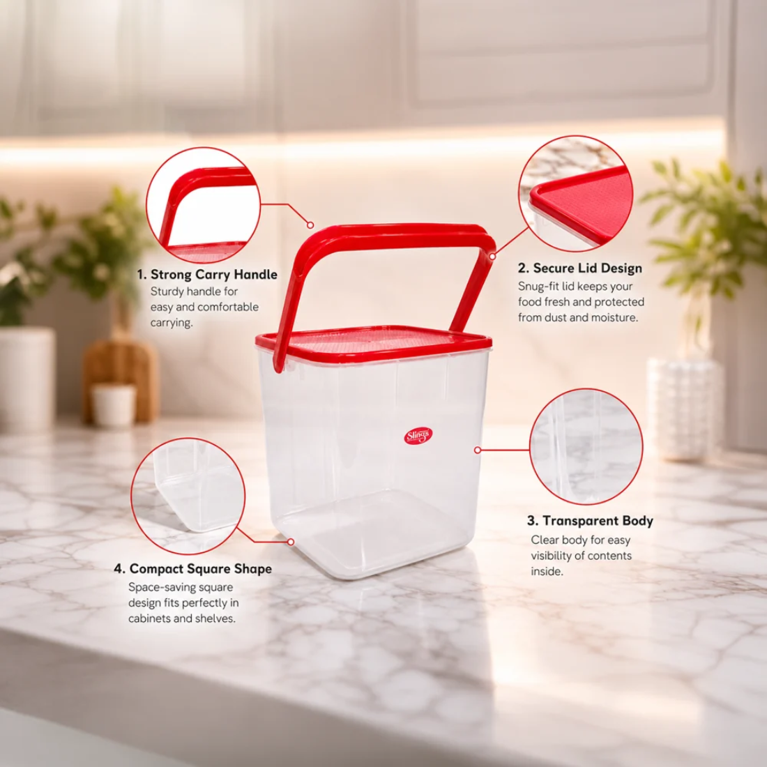 Slings Multipurpose Square Storage Container (5000 ml)