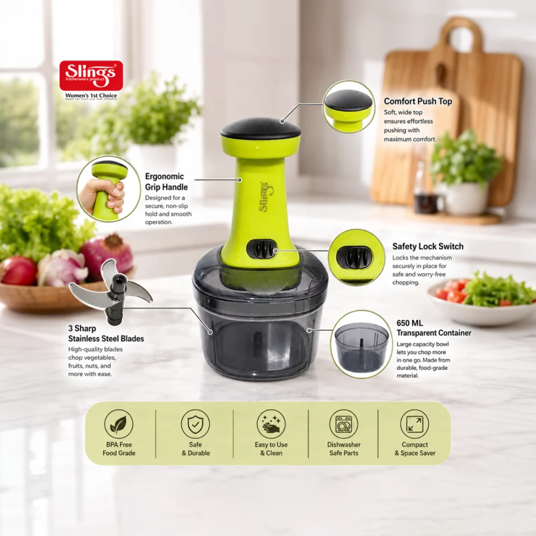 Slings Push Chopper (650 ML)
