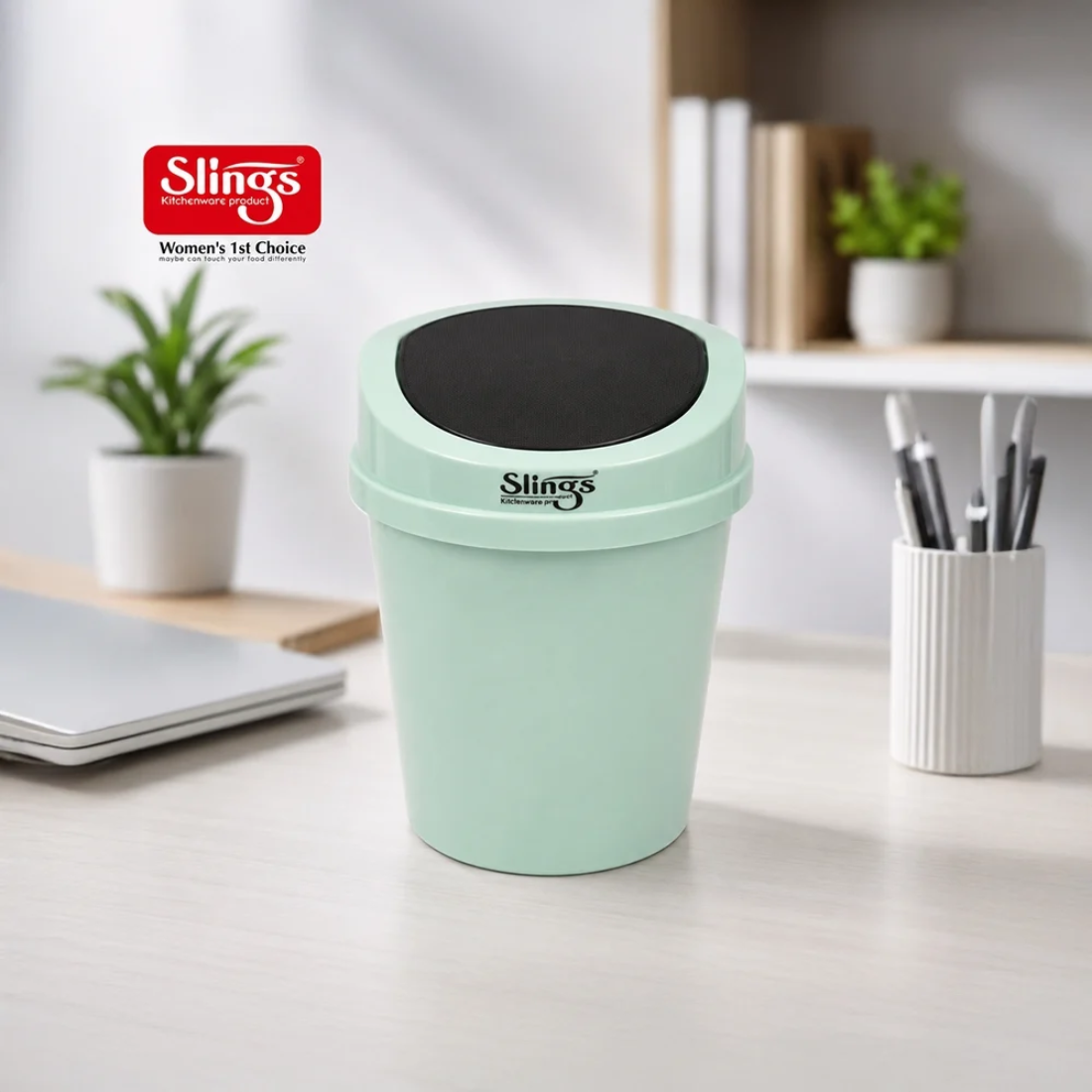 Slings Desk Push-Up Dustbin