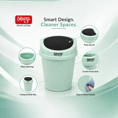 Slings Desk Push-Up Dustbin
